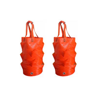 2 Pcs Reusable Durable Hanging Strawberry Grow Bag Orange