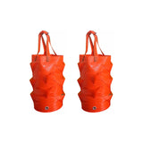 2 Pcs Reusable Durable Hanging Strawberry Grow Bag Orange