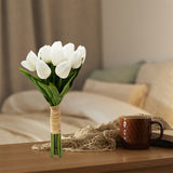 12Pcs Set Tulips Artificial Flowers LED Night Light White