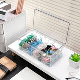 6 Compartments Data Cable Management Box Power Cord Organizer Box Charger Storage Box with Lid Clear