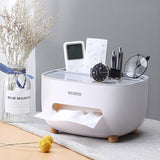 Multifunction Tissue Box Cover Table Napkin Paper Case for Bathroom Grey