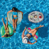 Inflatable Floating Drink Holder with 8 Holes Pool Drink Can Holder-Grey