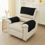 3 Piece Set Chaise Longue Pillow Pad Armrest Pad Washable Detachable Pad Armrest with Storage Pocket Black