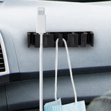 5Pcs Punching Free Black Cable Organizer Holder