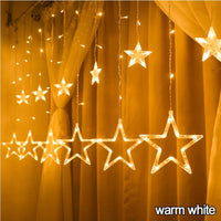 12 LED Star Shaped Romantic LED Curtain Lights Home Decor Lamp