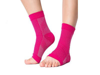 4 Pairs of Anti Fatigue Compression Socks - Black and Rose Red S/M