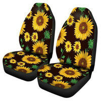 2PCS Sunflower Car Front Seat Cover Washable Protector Cover