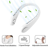 Bladeless Fan Neck Fan Rechargeable Hands Free Fan with 3 Wind Speeds