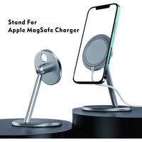 Rotation Wireless Charger Stand Phone Charger Holder Aluminium Alloy Bracket Wireless Fast Charging Stand for Apple MagSafe Charger Gray