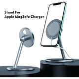Rotation Wireless Charger Stand Phone Charger Holder Aluminium Alloy Bracket Wireless Fast Charging Stand for Apple MagSafe Charger Gray