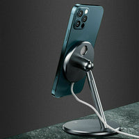 Rotation Wireless Charger Stand Phone Charger Holder Aluminium Alloy Bracket Wireless Fast Charging Stand for Apple MagSafe Charger Gray