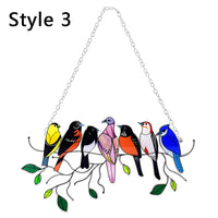 Multicolour Birds Acrylic Window Hanging Stained Window Ornaments Home Decor