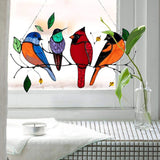 Multicolour Birds Acrylic Window Hanging Stained Window Ornaments Home Decor
