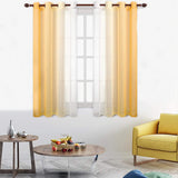 Set of 2 Drape Panels Light Filtering Semi Sheer Grommet Curtains Grommet Top Gradient Curtains Home Decoration for Bedroom Living Room