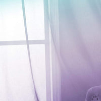 Set of 2 Drape Panels Multiple Installation Ways Semi Sheer Gradient Curtains Home Decoration for Bedroom Living Room