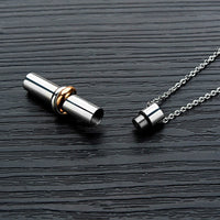 2 Pcs Pet Urn Necklaces Pendant Titanium Steel Jewelry