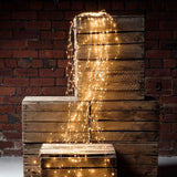 2pcs Waterfall 200LED Solar Power Lights String Fairy Light Wedding Xmas Home Garden Decor