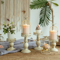 Christmas Vintage Birdcage Candlestick Holder - 10 x 31cm