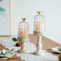 Christmas Vintage Birdcage Candlestick Holder - 10 x 31cm