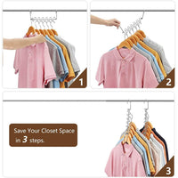 2X/4X/6X Multifunctional Clothes Pants Metal Magic Hanger Space Saver Closet Organizer Rack