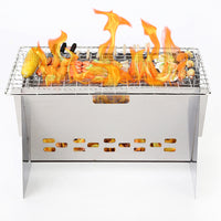 Portable Mini Camping BBQ Grill Set with Barbecue Net