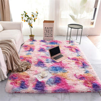 Rainbow Soft Rectangle Fluffy Plush Rug Home Decoration Carpet