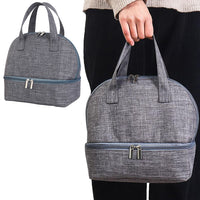Double-layer Portable Lunch Bag Insulated Thermal Cooler Box