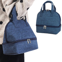 Double-layer Portable Lunch Bag Insulated Thermal Cooler Box