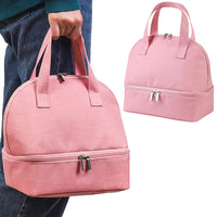 Double-layer Portable Lunch Bag Insulated Thermal Cooler Box