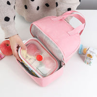 Double-layer Portable Lunch Bag Insulated Thermal Cooler Box