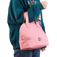 Double-layer Portable Lunch Bag Insulated Thermal Cooler Box