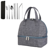 Double-layer Portable Lunch Bag Insulated Thermal Cooler Box