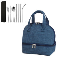 Double-layer Portable Lunch Bag Insulated Thermal Cooler Box