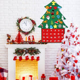 24Pockets DIY Felt Christmas Tree Advent Countdown Calendar Wall Hanging Decor