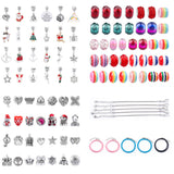 100Pcs Christmas DIY Bracelet Making Kit Pendant Bracelet Ornaments