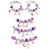 63Pcs Christmas DIY Bracelet Making Kit Pendant Bracelet Ornaments Purple