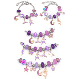 63Pcs Christmas DIY Bracelet Making Kit Pendant Bracelet Ornaments Purple