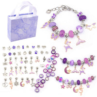 63Pcs Christmas DIY Bracelet Making Kit Pendant Bracelet Ornaments Purple