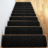 8pcs Self-adhesive Cling Non Slip Carpet Stair Treads - Embossed