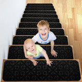 8pcs Self-adhesive Cling Non Slip Carpet Stair Treads - Embossed