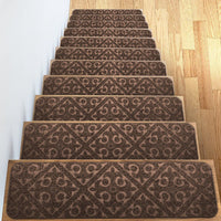 8pcs Self-adhesive Cling Non Slip Carpet Stair Treads - Embossed