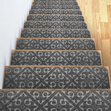 8pcs Self-adhesive Cling Non Slip Carpet Stair Treads - Embossed