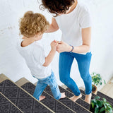 8pcs Self-adhesive Cling Non Slip Carpet Stair Treads - Embossed