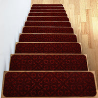 8pcs Self-adhesive Cling Non Slip Carpet Stair Treads - Embossed