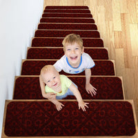 8pcs Self-adhesive Cling Non Slip Carpet Stair Treads - Embossed