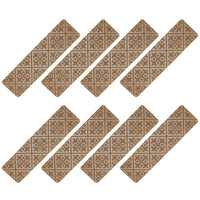 8pcs Self-adhesive Cling Non Slip Carpet Stair Treads - Embossed
