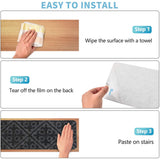 8pcs Self-adhesive Cling Non Slip Carpet Stair Treads - Embossed