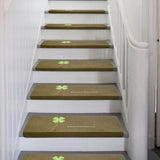 Self-adhesive Cling Non Slip Carpet Stair Treads - Luminous Four-leaf Clover Coffee