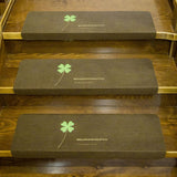 Self-adhesive Cling Non Slip Carpet Stair Treads - Luminous Four-leaf Clover Coffee