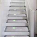 Self-adhesive Cling Non Slip Carpet Stair Treads - Luminous Four-leaf Clover Grey